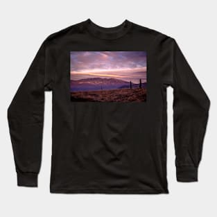 Hilly countryside at sunset Long Sleeve T-Shirt